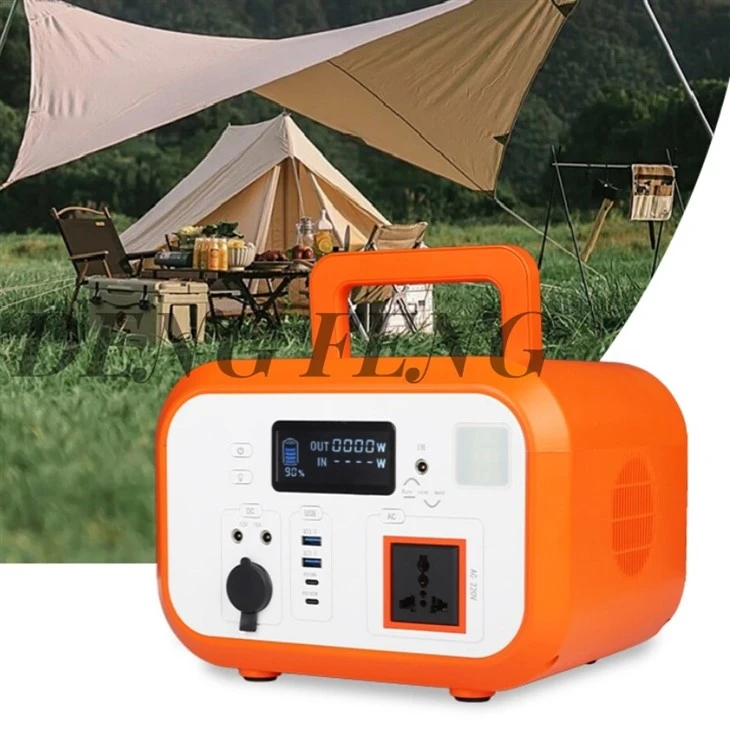 پورٹیبل سولر جنریٹر کیمپنگ 600W/384Wh（Peak 700W) پاور سٹیشن 220V AC شمسی پینل کے ساتھ خیمے کی فراہمی کے لئے